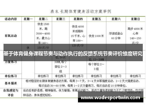 基于体育健身课程节奏与动作执行的反馈系统节奏评价维度研究